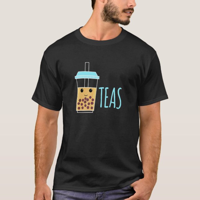 Boba Te Bubbel Tea Matchande Kläder Teer   T Shirt (Framsida)