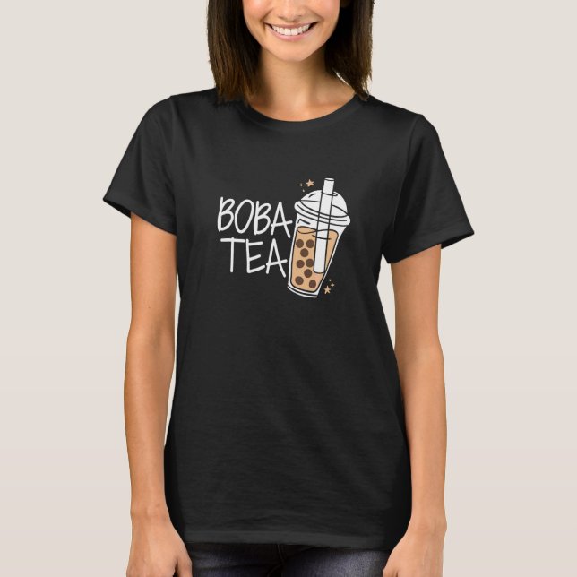 Boba Te Bubbel Tea Partnerlook   T Shirt (Framsida)