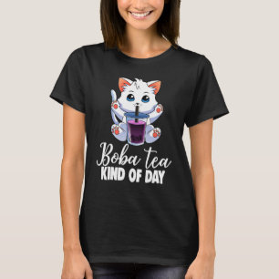 Boba Te Dag Sorts Katter & Boba Kvinnor Boba Te T Shirt