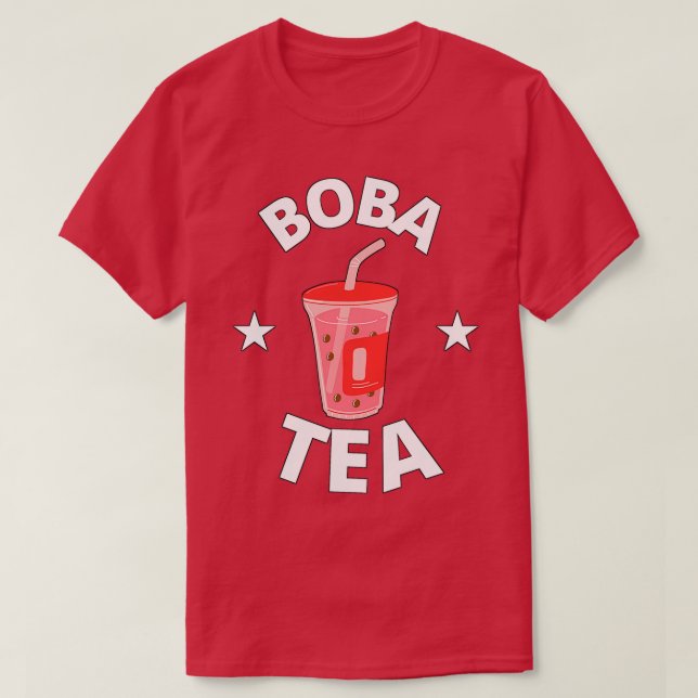 Boba te jordgubbstam t shirt (Design framsida)