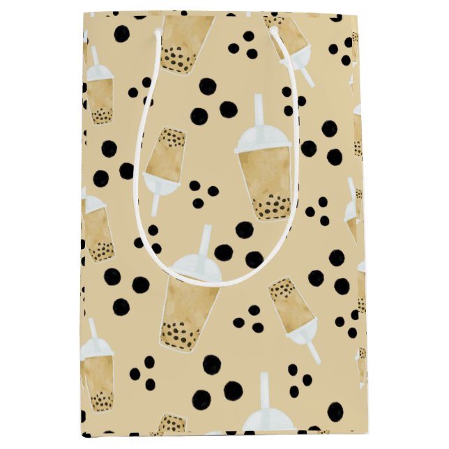 Boba Tea and Dots - Cream Gift Bag (Framsidan)