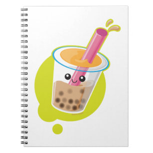 Boba Tea Anteckningsbok Med Spiral