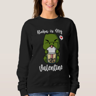 Boba Tea är min Valentine Rex Dinosaur Anti Valent T Shirt