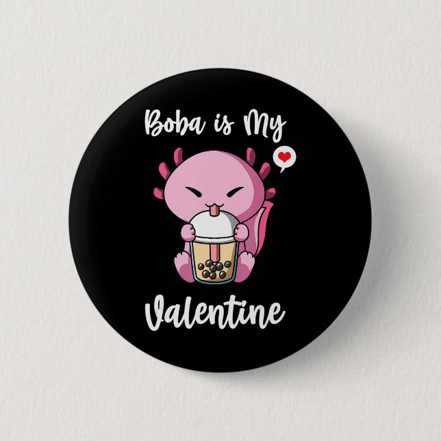 Boba Tea är My Valentine Axolotl Anti Valentiness  Knapp (Framsida)