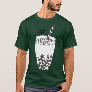 Boba Tea Black and White T Shirt