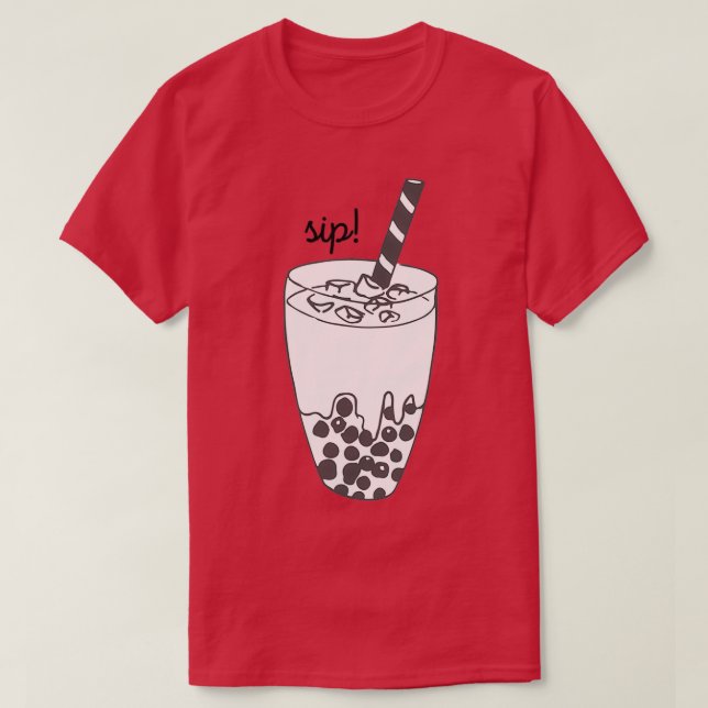 Boba Tea Black T Shirt (Design framsida)