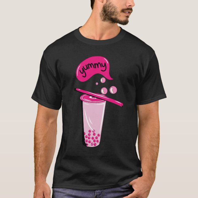 boba tea bubble mjölk match te rosa te älskare t shirt (Framsida)