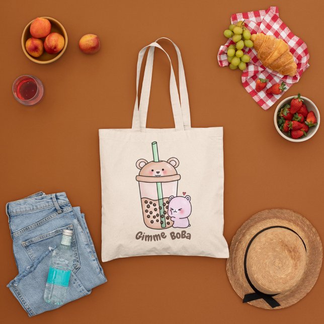 Boba Tea, Bubble mjölk tea Tygkasse (Skapare uppladdad)