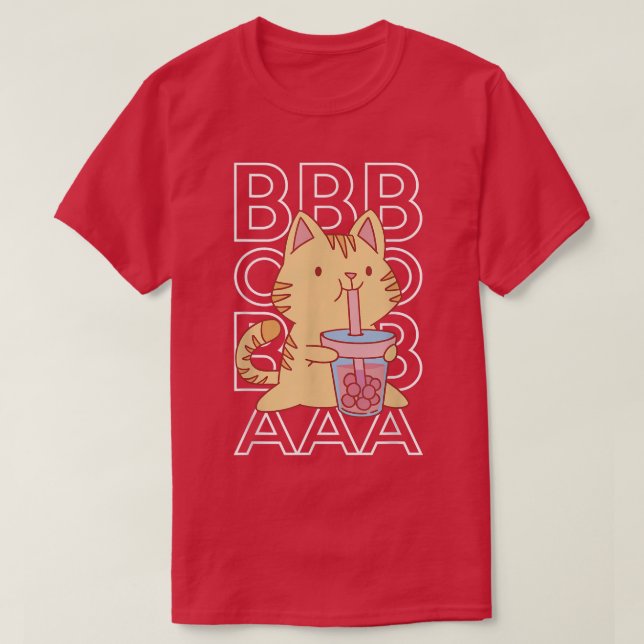 Boba Tea Bubble Tea Anime Cat  T Shirt (Design framsida)