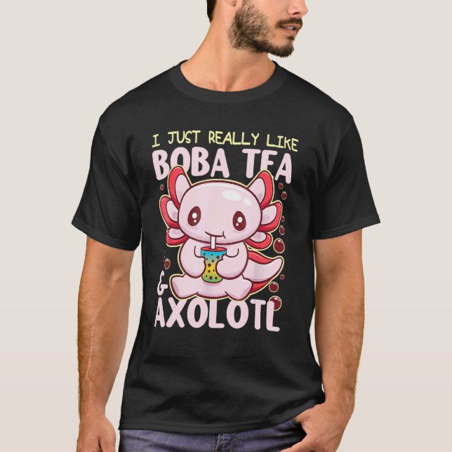 Boba Tea Bubble Tea Axolotl  Axolotl T Shirt (Framsida)