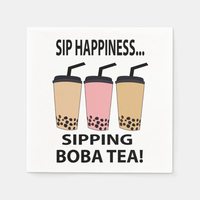 Boba Tea Bubble Tea Boba Tea Party Pappersservett (Framsidan)