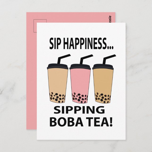 Boba Tea Bubble Tea Boba Tea Vykort (Fram/baksida)