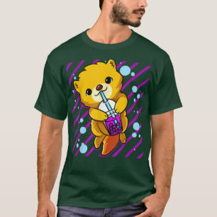 Boba Tea Bubble Tea Cute Kawaii Otter for Pearl te T Shirt