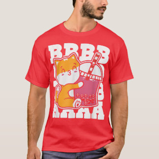 Boba Tea Cat Bubble Tea Kawaii Anime Japanese Milk T Shirt