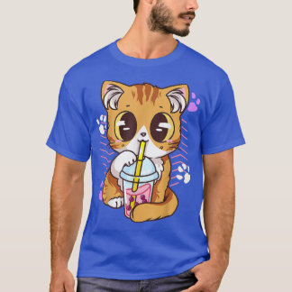 Boba Tea Cat Bubble Tea Kawaii Anime Japansk flick T Shirt