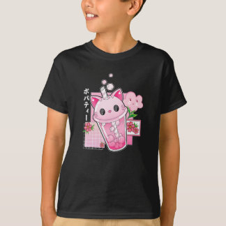 Boba Tea Cat Bubble Tea Kawaii Anime Japansk flick T Shirt