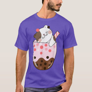 Boba Tea Cat Bubble Tea Kawaii Anime Japansk flick T Shirt
