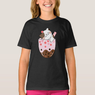 Boba Tea Cat Bubble Tea Kawaii Anime Japansk flick T Shirt