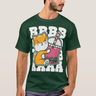 Boba Tea Cat Bubble Tea Kawaii Anime Japanska Mjöl T Shirt