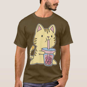 Boba Tea Cat Japan Sweet Otaku Harajuku Neko Anime T Shirt