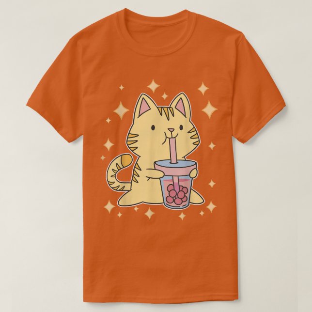 Boba Tea Cat Japan Sweet Otaku Harajuku Neko Anime T Shirt (Design framsida)