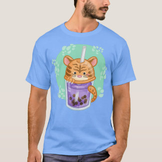 Boba Tea Chinese Zodiac Sign Tiger Character T Shirt