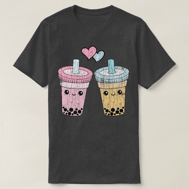 Boba Tea Couples Funny Bubble Milk Lover Graphic P T Shirt (Design framsida)