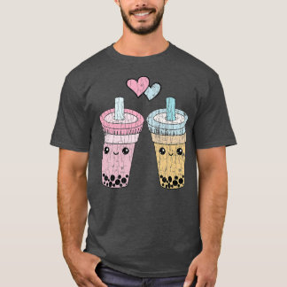 Boba Tea Couples Funny Bubble Milk Lover Graphic P T Shirt