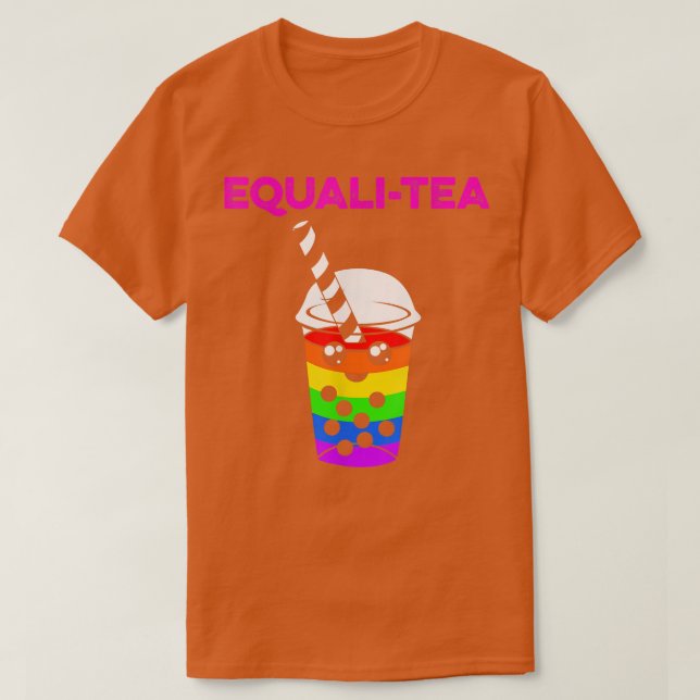 Boba Tea Equalitea Cute Kawaii Bubble Mjölk Tea T Shirt (Design framsida)