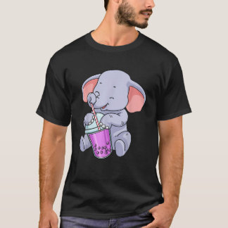 Boba Tea for Women Elephant Anime Kawaii Funny Ele T Shirt