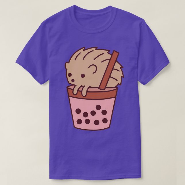 Boba Tea Hedgehog T Shirt (Design framsida)