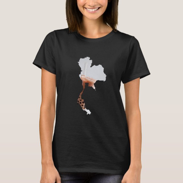Boba tea in the shape of Thailand T Shirt (Framsida)