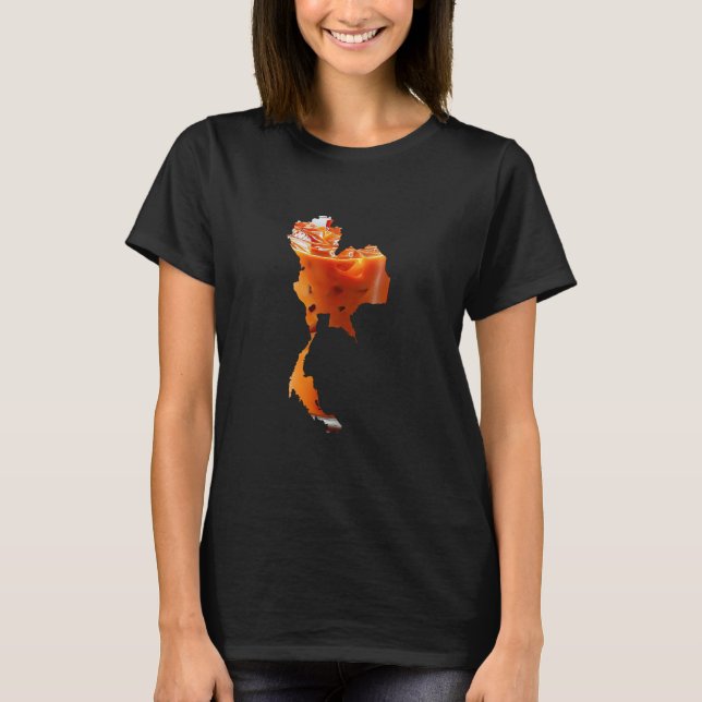 Boba tea in the shape of Thailand T Shirt (Framsida)