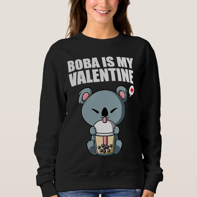 Boba Tea is My Valentine Koala Bear Anti Valentine T Shirt (Framsida)