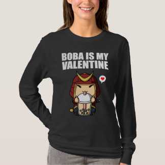 Boba Tea is My Valentine Samurai Anti Valentines D T Shirt