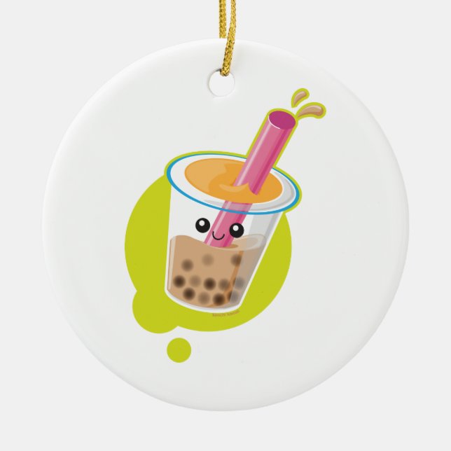 Boba Tea Julgransprydnad Keramik (Framsidan)