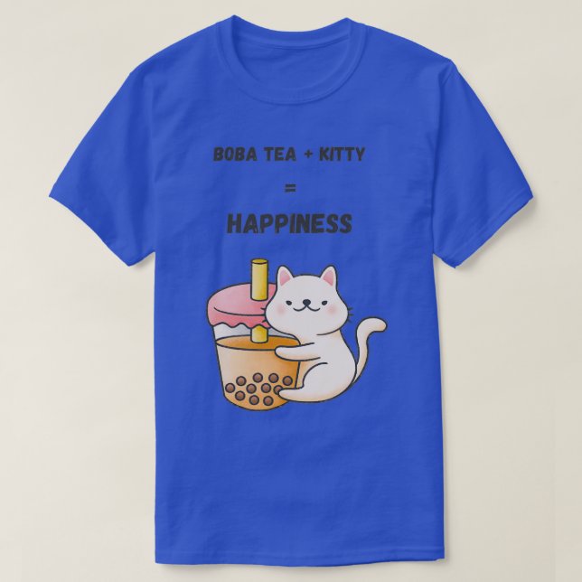 Boba Tea Kattunge Happiness T Shirt (Design framsida)