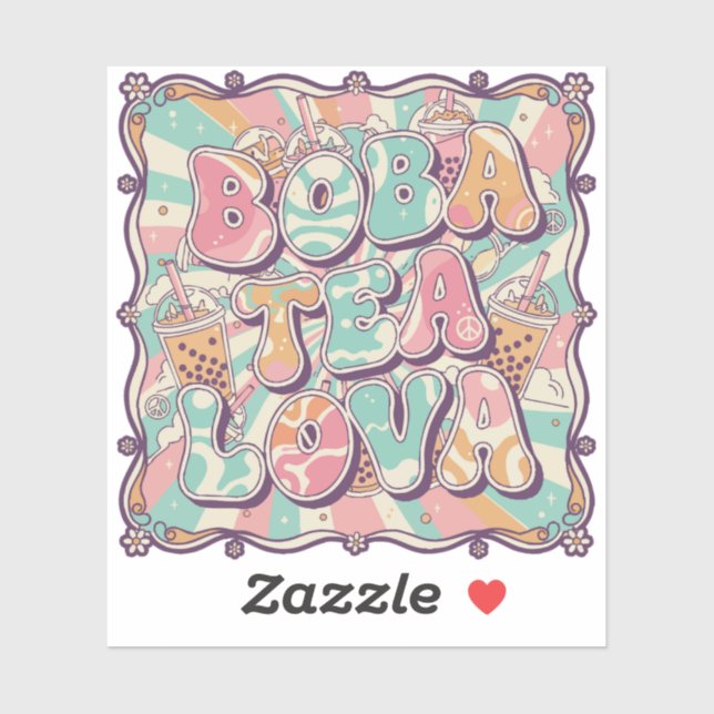 Boba Tea Lova Klistermärken (Ark)