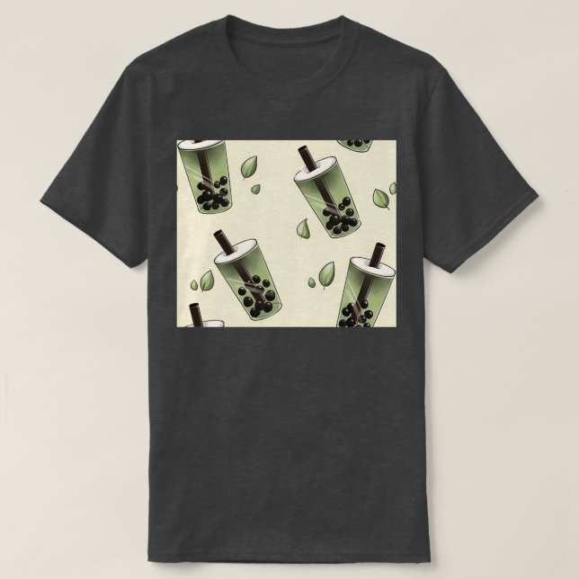 Boba tea mönster t shirt (Design framsida)