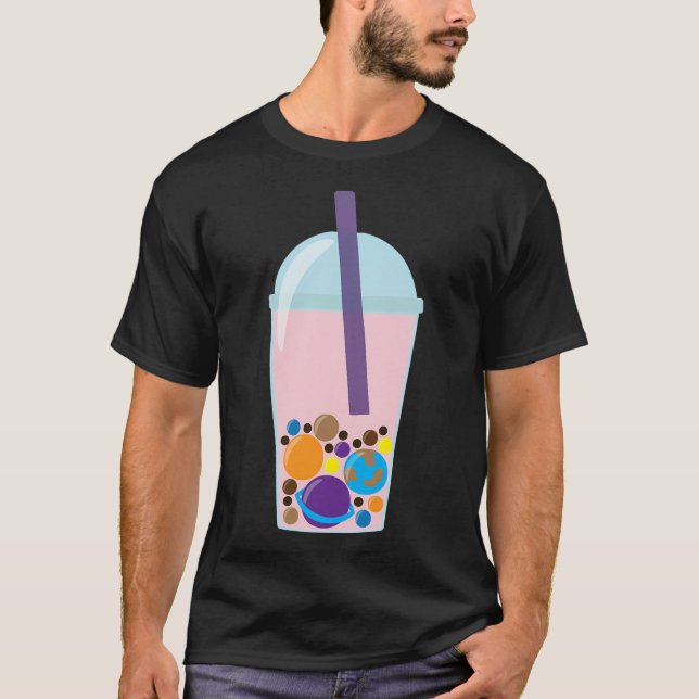Boba Tea Planets T Shirt (Framsida)