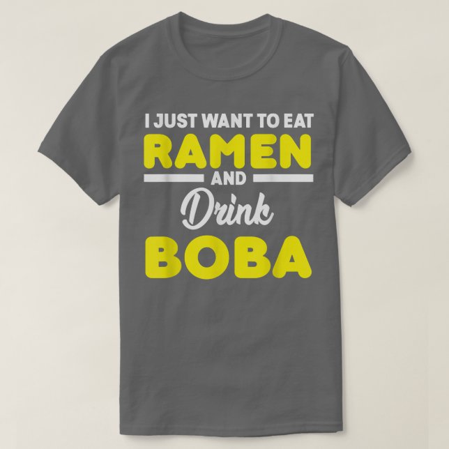 Boba Tea Ramen Cute Kawaii Bubble Mjölk Tea T Shirt (Design framsida)