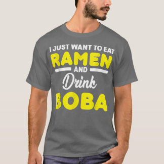 Boba Tea Ramen Cute Kawaii Bubble Mjölk Tea T Shirt