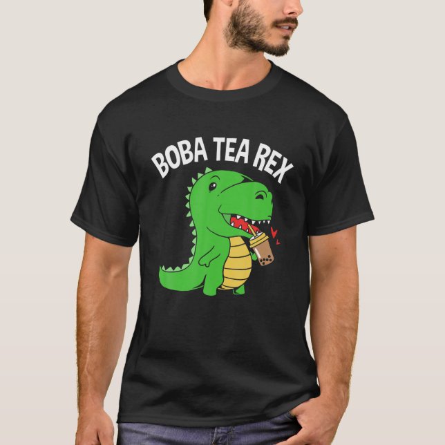 Boba Tea Rex Boba Dinosaur T Shirt (Framsida)