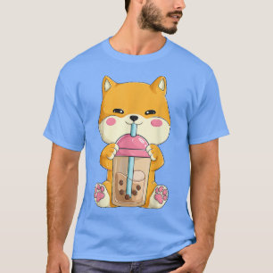 Boba Tea Shiba Inu Kawaii Anime Jape Food Girl T Shirt