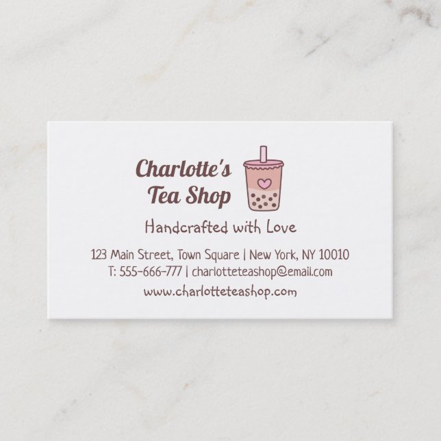 Boba Tea Shop och Royalty Business Cards Visitkort (Framsida)