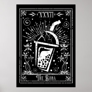 Boba Tea Tarot Card Poster
