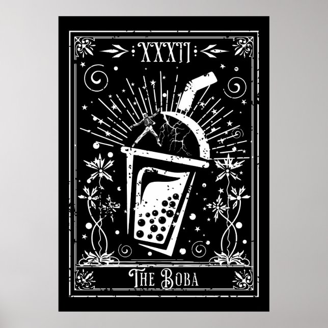 Boba Tea Tarot Card Poster (Framsidan)