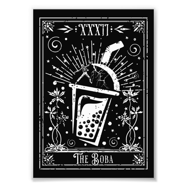 Boba-Tea-Tarotkortet Fototryck (Framsidan)