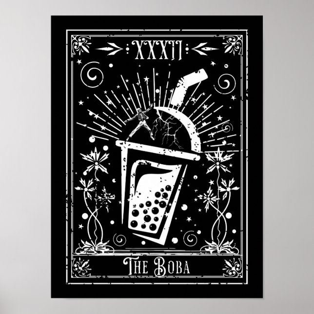 Boba-Tea-Tarotkortet Poster (Framsidan)