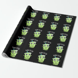 Boba Teeth Funny Boba Tea Pun Mörk BG Presentpapper
